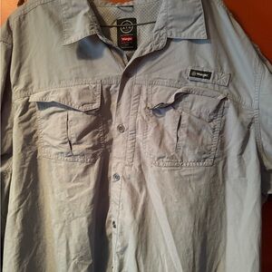 Wrangler Light Gray Casual Button Down Shirt